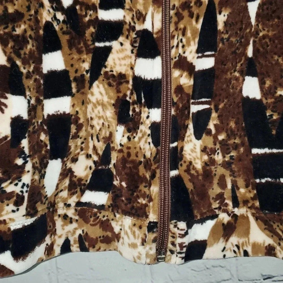 Mirror Image Animal Print Full Zip Stretch w Pockets Jacket Womens Size L - Picture 8 of 9